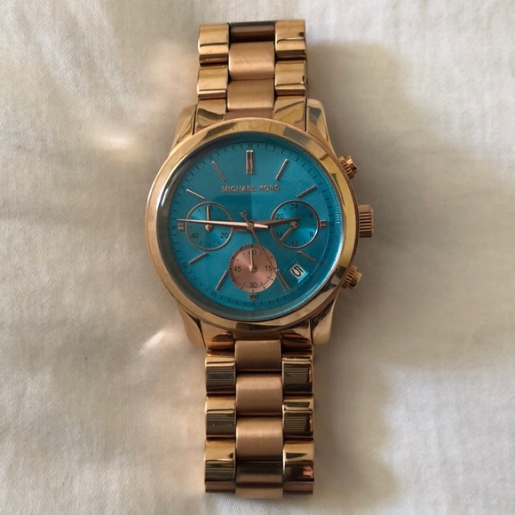 michael kors turquoise face watch